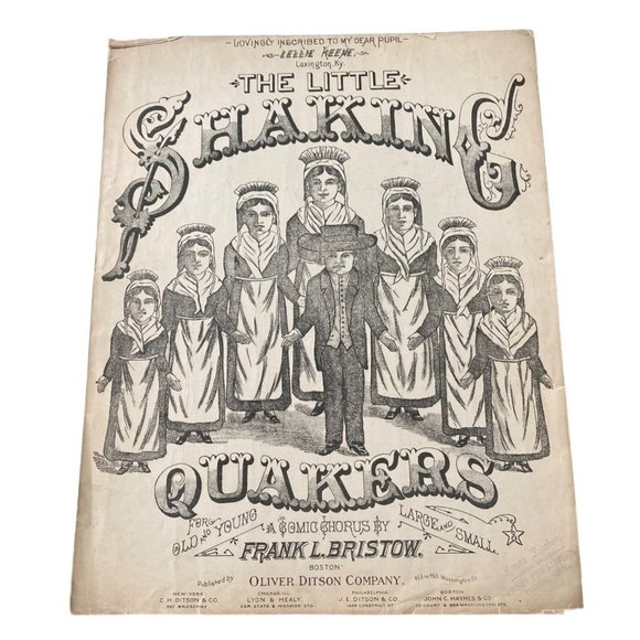 "The Little Shaking Quakers" Frank Bristow Vintage Sheet Music 1883